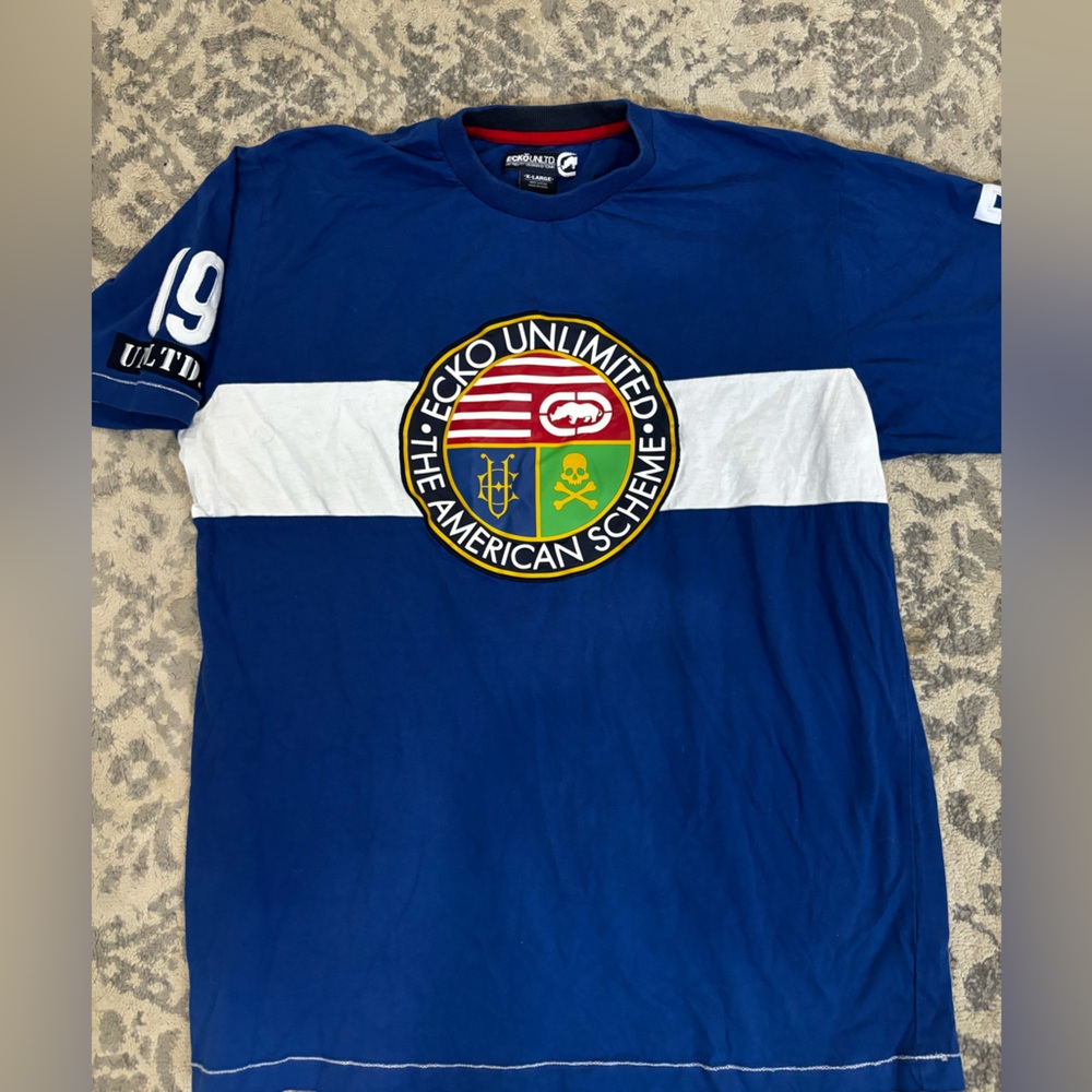 Ecko Unlimited Blue Tee with Bold Graphic